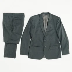 N/A Gray Solid 3pc Suit