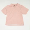 Peach Striped Short Sleeve Polo