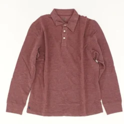 Dao Maroon Solid Long Sleeve Polo