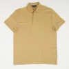Express Brown Solid Short Sleeve Polo