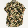 Black Tropical Short Sleeve Button Down