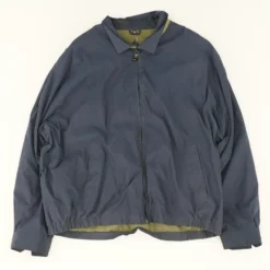 Vintage Full-Zip Navy Windbreaker Bomber Jacket