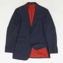 Pure Wool 130's Navy Striped Havana Suit Jacket