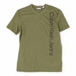 Calvin Klein Green Graphic V Neck T-Shirt