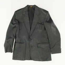 Vintage Blazer-Jacket In Black Leather