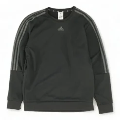 ADIDAS Black Striped Sweatshirt Pullover
