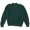 Green Chevron 1/4 Zip Sweater