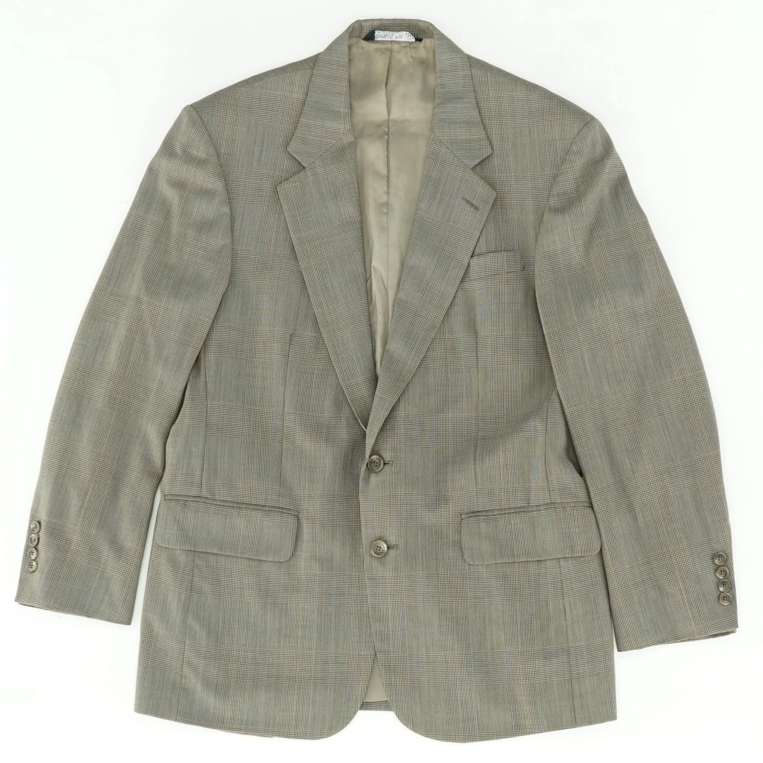 Vintage Wool Plaid Single-Breasted Sport Coat