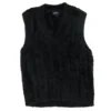 Black Solid Faux Fur Vest