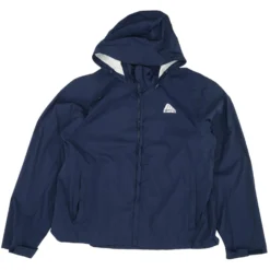 Navy Solid Rain Jacket