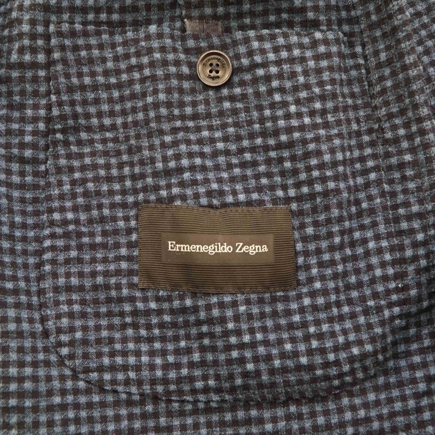 ERMENEGILDO ZEGNA Blue Check Wool & Silk Blend Milano Easy Sport Coat 3 ERMENEGILDO ZEGNA Blue Check Wool & Silk Blend Milano Easy Sport Coat - Image 3