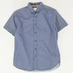 Blue Polka Dot Short Sleeve Button Down