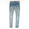 Amiri 841 Silk Pajama Thrasher Skinny Jeans In Clay Indigo