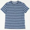 Blue Striped Henley T-Shirt