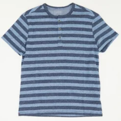 Blue Striped Henley T-Shirt