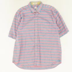 Vintage 1990's Pink/Blue Striped Short Sleeve Button Down