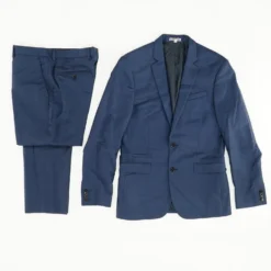 Express Blue Solid 2pc Suit