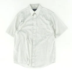 VIntage Pima Pin-Point Oxford Plaid Short Sleeve Button Down Shirt