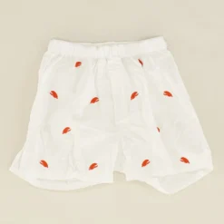 White Embroidered Detail Boxers