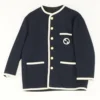 Gucci Retro Tweed Jacket With Embroidery In Dark Blue