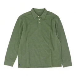 Green Solid Long Sleeve Polo