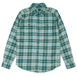 Turquoise Plaid Flannel Button Down