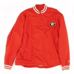 Champion Red Embroidered Detail Georgia Bulldogs 1/4 Zip Pullover