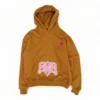 Tan Embroidered Detail Hoodie Pullover