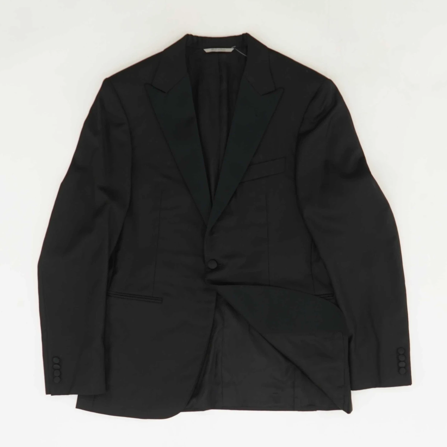 Canali Peak Lapel Wool Tuxedo Jacket In Black