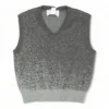 Charcoal Polka Dot Vest Sweater