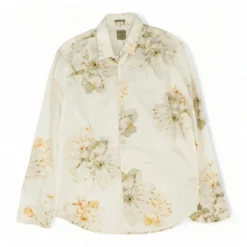 White Floral Long Sleeve Button Down