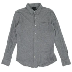 Navy Striped Long Sleeve Button Down