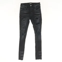 Amiri Logo Applique Skinny Jeans In Aged Black