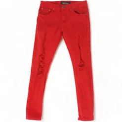Red Solid Skinny Jeans