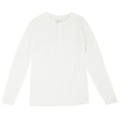 White Solid Henley T-Shirt