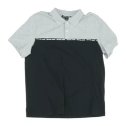 Michael Kors Gray Color Block Short Sleeve Polo