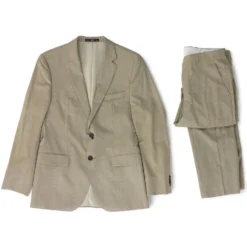 Tan Solid 2pc Suit