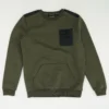 Olive Solid Sweatshirt