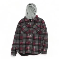 Burgundy Plaid Lightweight Jacket