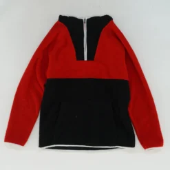 Red Color Block 1/4 Zip Sweater