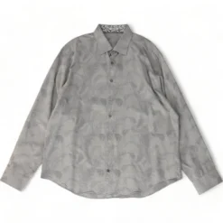Gray Tropical Long Sleeve Button Down