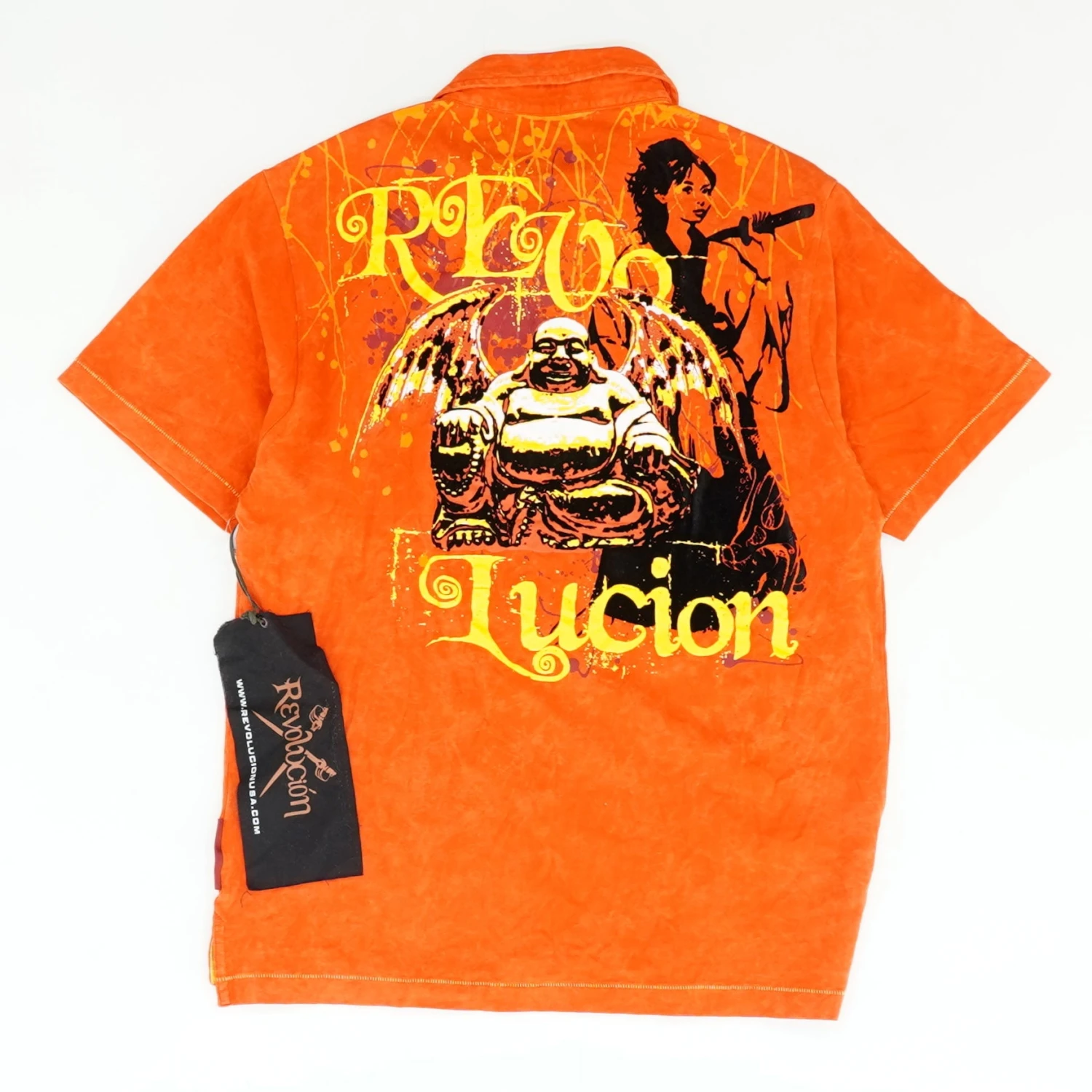 Revolution Orange Graphic Short Sleeve Polo 2 Revolution Orange Graphic Short Sleeve Polo - Image 2