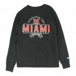 Champion Black Miami Redhawks Football Graphic/logo T-Shirt