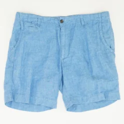 Blue Solid Khaki Shorts