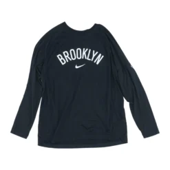 Nike Black Solid Brooklyn Nets Active T-Shirt