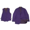 Purple Solid Sport Coat With Vest
