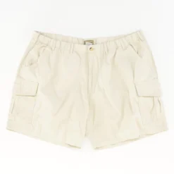Khaki Relaxed-Fit Full-Elastic Cargo Shorts
