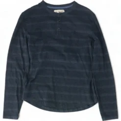 Navy Striped Henley T-Shirt