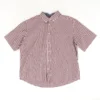 Burgundy Check Short Sleeve Button Down