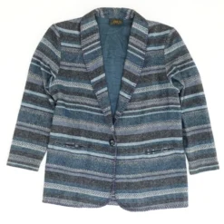 Navy Striped Vintage Wool Blazer